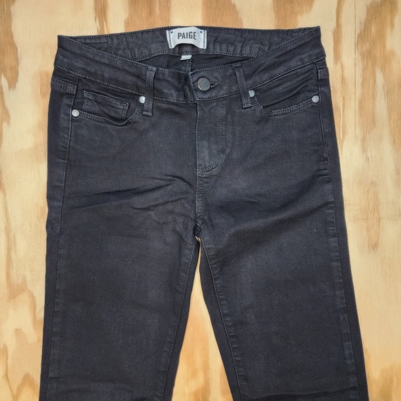 Paige Womens Size 26 Skyline‎ Skinny Jeans Black Stretch (27x28) Nice! - Picture 2 of 10